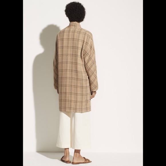 Vince Plaid Wool Blend Coat - Picture 3 of 10